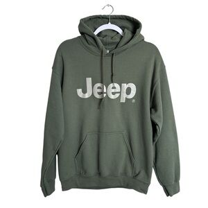 Gildan - Jeep - Tank Green Hoodie Metallic Logo - M